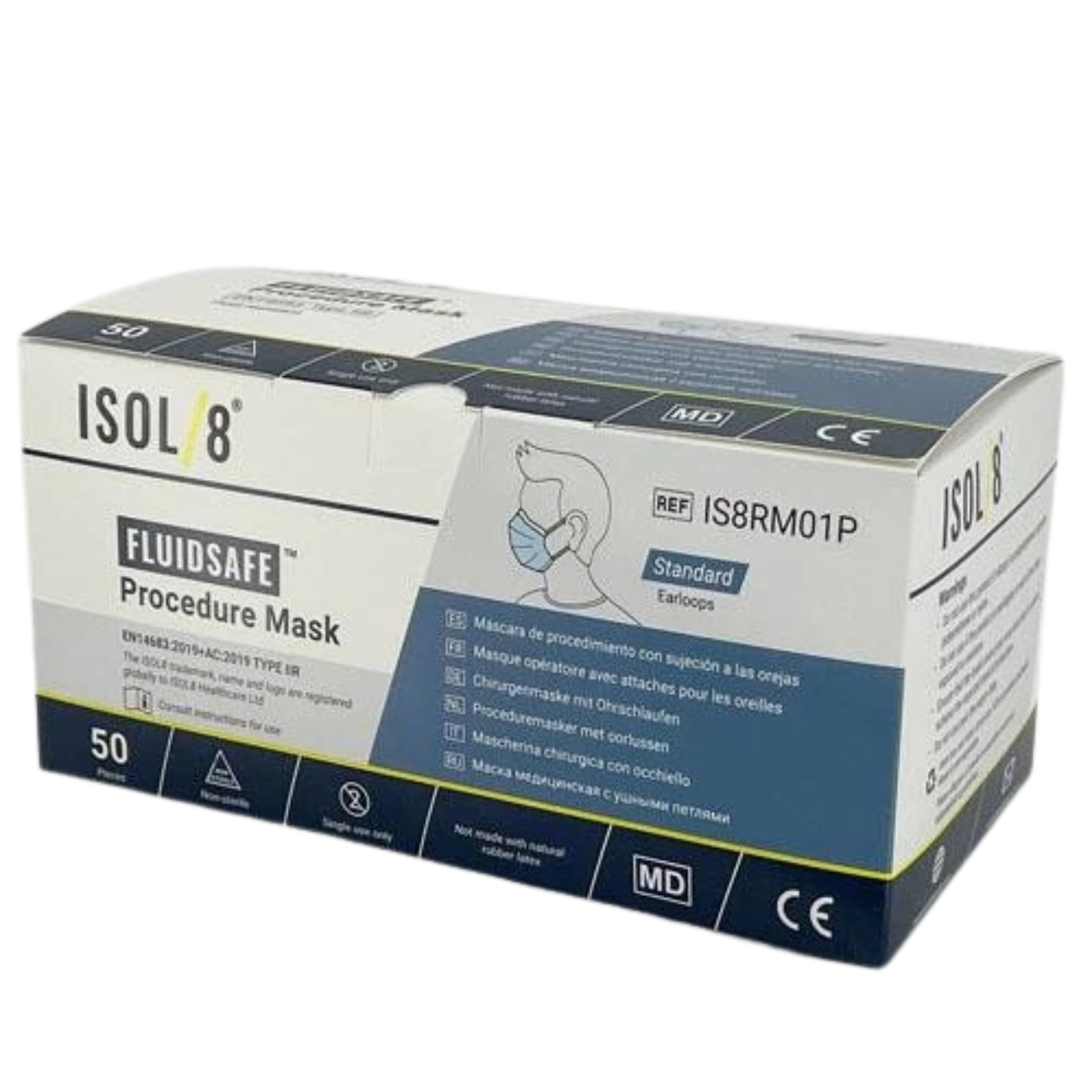 ISOL/8 Fluidsafe Procedure Mask Type IIR Earloops Blue - Pack of 50